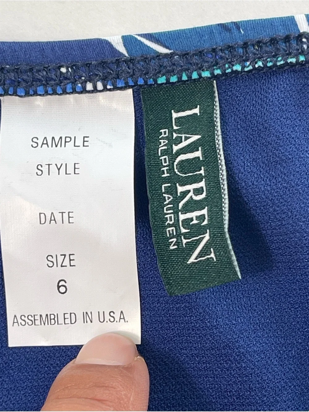 Ralph Lauren Women’s Blue & White Tropical Leaf Bikini Bottom Size 6 NWOT